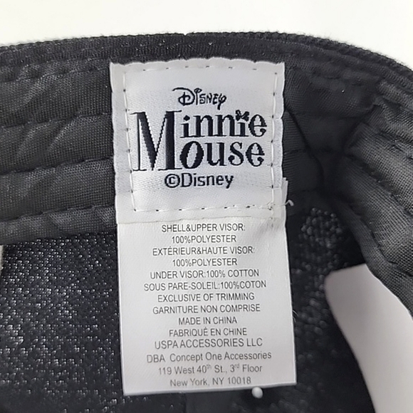 Disney Minnie Mouse Women's Flat Bill Snap Back Black  Baseball Cap Embroidery - Picture 14 of 15